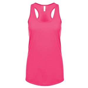 Tri-Blend Racerback Tank Top 6733-Lightweight OEM ODM Basic Solid Blank Ladies Knitted Tank Top Pink Color Neck Label Tank Tops - Product Image 1