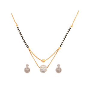 Collar Mangalsutra con una Sola Bola y Cuentas Finas - Product Image 3
