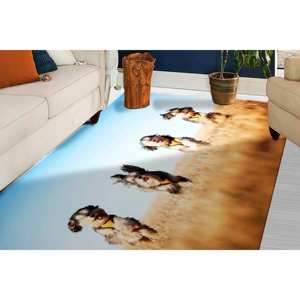 Alfombra con Diseño de Perros Corriendo, Alfombra Estampada, Alfombra con Diseño de Perros Adorables, Alfombras de Animales, Alfombra Suave con Pelo Largo - Product Image 1