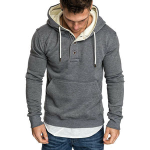 Sudadera con Capucha para Hombre, Invierno, Cálida, 100% Algodón, Antiarrugas, Estampado Personalizado, Felpa Ecológica, Manga Larga, Lisa, Informal, Talla Grande - Product Image 2