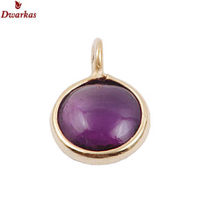 Meilleure vente pierre d'améthyste bijoux imperméables plaqué or 925 lunette en argent sterling pendentif à breloque avec boucle - Product Image 5