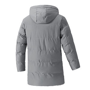 High Quality <b>Men's</b> <b>Waterproof</b> Hooded Puffer <b>Long</b> <b>Coat</b> Zipper Nylon Polyester White Duck Down Filling Windproof Winter Adult - Product Image 2