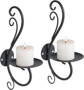 Decorative Handcrafted Iron Wall Candle <b>Sconce</b> Perfect For Reflective <b>Light</b> Ambiance In Living Spaces - Product Image 2