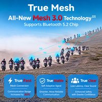 Headset Bluetooth SENA C30 untuk Helm Motor, Unit Terintegrasi untuk Helm Full Face, Interkom Mesh untuk Berkendara Motor