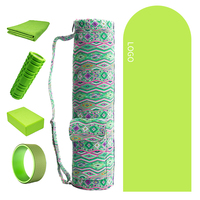 Ensemble de yoga complet pour débutants, kit de yoga 7 pièces comprenant un tapis de yoga de 6 mm d'épaisseur, des blocs, une sangle, un haltère