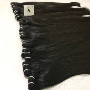 Venta al por mayor sedoso cutícula alineados virgen recto mechones de cabello humano Vietnam solo donante extensiones de trama Super doble dibujado extremos - Product Image 1
