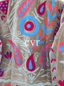 Hand Embroidered Eco-Friendly Suzani Velvet Uzbek Outerwear Handmade Velvet Suzani Women's Luxury Coat Winter Boho for Party We - Product Image 4