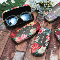 Boîte à lunettes de soleil à motif floral imprimé numériquement en gros, étui rigide pour lunettes, étui personnalisé pour lunettes