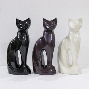 โกศอลูมิเนียมรูปแมวเคลือบสีดำสำหรับใส่เถ้ากระดูกสำหรับสัตว์เลี้ยงรูปปั้นโลหะสำหรับใส่เถ้ากระดูก - Product Image 3