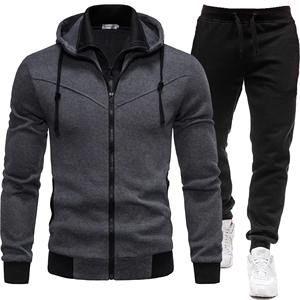Conjunto de Sudadera con Capucha y Cordón Ajustable para Hombre, Estilo Casual, para Otoño e Invierno, Ropa Deportiva Holgada para Correr al Aire Libre, 100% Algodón - Product Image 3