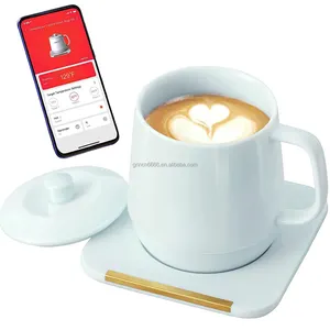 Cà phê Mug ấm hơn thiết lập nhiệt độ ứng dụng kiểm soát thông minh Mug cho bàn, nước nóng gốm cốc cà phê với tự động tắt dropshipping