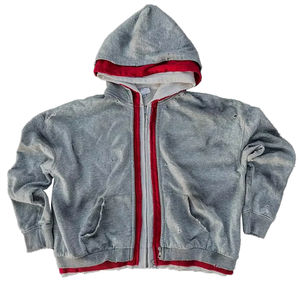 Sudadera Corta Personalizada de Estilo Urbano con Doble Cierre de Cremallera Triple, Lavado Ácido, Estilo Holgado y Cuadrado, Desgastada, con Pedrería y Triple Capa - Product Image 6