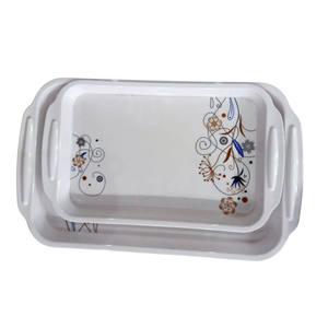 Bandeja blanca de 36CM-Bandejas de melamina de alta calidad Bandejas de diseño personalizado que sirven Bandeja de plástico barata al por mayor Precio bajo - Product Image 1