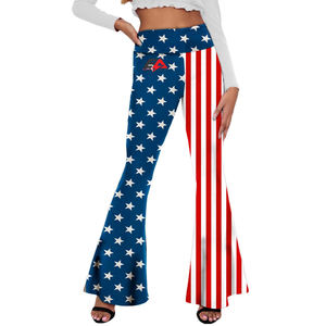 กางเกงทรงบานสำหรับผู้หญิงกางเกงสีล้วนมีกระเป๋าด้านข้างระบายอากาศ - Product Image 1