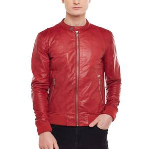 Vente en gros de vestes en cuir personnalisées de couleur rouge à vendre Veste en cuir sur mesure de marque style OEM & ODM - Product Image 3