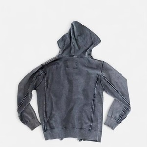 Sweat à capuche oversize pour homme, couleur unie, en molleton de coton, effet vieilli, avec poches, style streetwear automne, coupe classique - Product Image 4