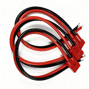 硅胶6AWG黑色/红色电线一侧带叉/环形端子另一侧带50A连接器 - Product Image 1