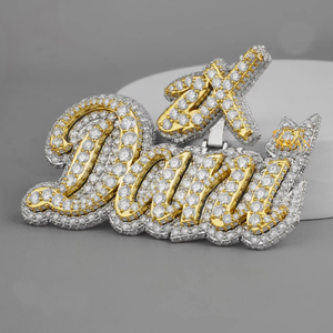 Hip Hop <b>Inspired</b> Fully Iced 925 Sterling Silver Lab Grown Diamond Pendant VVS Clarity Gold Plated Letter Fine Pendants Charms - Product Image 4