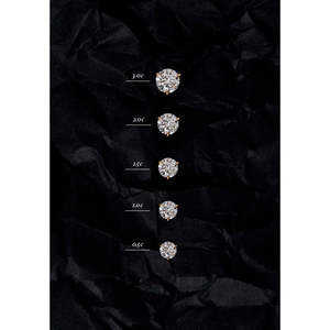 June Round Stud Diamond <b>Earrings</b> - Product Image 3