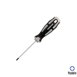 Cacciavite Pozidriv in Acciaio S2 con Impugnatura Bimateriale TPR Misura PZ 0 x O/ 3,0 x 75 mm. DIN5262. - Product Image 1
