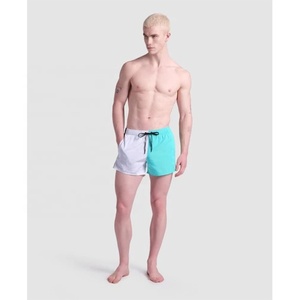 Short de bain décontracté pour homme, bicolore blanc et vert menthe, à taille élastiquée, séchage rapide, longueur courte - Product Image 3