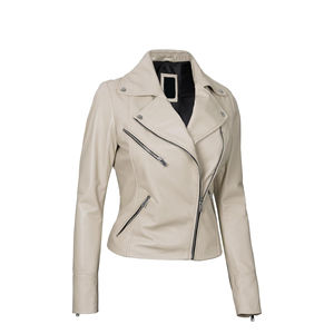 Chaquetas de Cuero para Motocicleta para Mujer, con Cuello Alto, Transpirables y Personalizables, Chaqueta de Cuero Genuino para Mujer en Nurak - Product Image 4