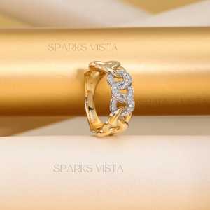 Anillo de Eternidad SPARKS VISTA en Tono Dorado, Plata de Ley 925, Diseño Personalizado con Brillantes Moissanitas Creadas en Laboratorio - Product Image 6
