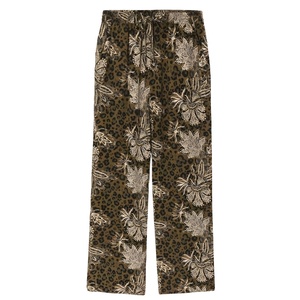 Pantalon décontracté droit de taille moyenne en toile de haute qualité, élégant, anti-rides, taille longue, pour femmes, pantalon de bureau - Product Image 1