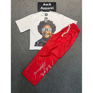 Nuevo diseño de bolsillos delanteros para hombre, chándal de verano de alta calidad, Color sólido, estampado de logotipo personalizado, chándal acampanado para hombre - Product Image 5