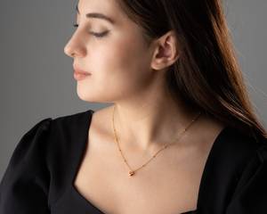 Collier de pierres de naissance cube en or délicat Cadeau de bijoux personnalisés pour elle Collier pendentif de pierres de naissance de novembre - Product Image 6