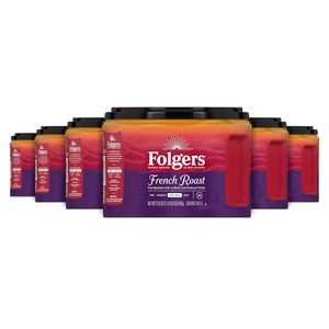 Café moulu Folgers French Roast, torréfaction moyenne foncée, 22,6 onces (lot de 6) - Product Image 1