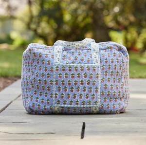 Bolso de lona de diseñador grande para mujer, nuevo edredón de algodón estampado con bloque de mano, cierre de cremallera, Asa superior, accesorios deportivos de viaje - Product Image 1