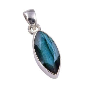 Boho Style 925 Sterling Silver Bijoux pour femmes Pendentif en pierres précieuses Labradorite fait à la main Pendentif classique plaqué rhodium Cadeau - Product Image 1