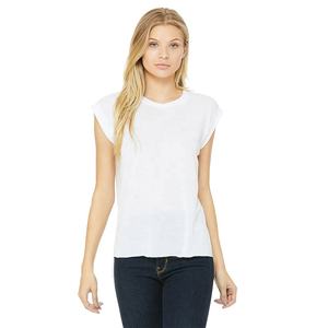 Bella Canvas 8804, camiseta de músculo fluido para mujer con puño enrollado, ajuste drapeado relajado, puño enrollado, dobladillo inferior crudo, camiseta transpirable fluida - Product Image 1