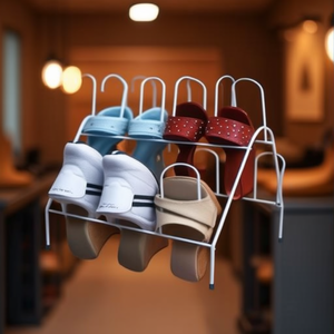 Porte-chaussures en fil métallique recouvert de plastique pour 8 paires de chaussures - Product Image 3