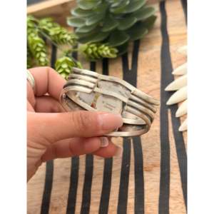 Bobby Johnson Sonoran Gold Turquoise & Sterling <b>Silver</b> Cluster Design Stylish Fashion <b>Cuff</b> <b>Bracelet</b> - Product Image 5