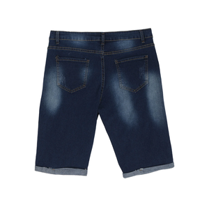 Short en jean décontracté de grande taille pour hommes de qualité supérieure délavé sur mesure coupe ajustée élégant tissu extensible à motif solide écologique - Product Image 2