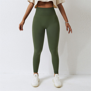 Logo OEM Personnalisé Femmes Filles Workout Gym Running Hautement Élastique Sport Yoga Sans Couture Taille Haute Doux Long Pantalon Legging Leggings - Product Image 6