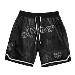 Pantalones cortos de baloncesto superventas, diseño personalizado, bonitos, cómodos de llevar, pantalones cortos de baloncesto auténticos negros y dorados - Product Image 4