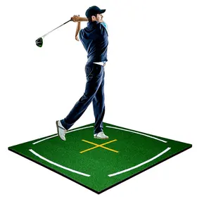 High Quality 5x5 Embroidered Driving Range Golf Hitting Matt Nylon Grass Golf Simulator Hitting Mat