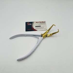 Alicates de Instalación de Microperlas de Oro Blanco de 7 Pulgadas, Acero Inoxidable de Grado Quirúrgico, Profesional, Personalizable, para Extensiones de Cabello - Product Image 1