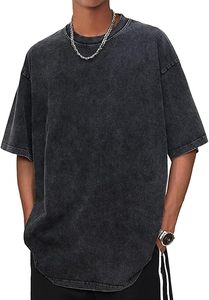 T-shirts vintage de grande taille avec logo personnalisé pour hommes T-shirt uni en coton délavé à l'acide T-shirt décontracté à épaules tombantes pour hommes - Product Image 2