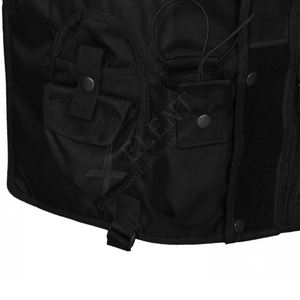 Veste à capuche sans manches légère gilet de sécurité garde uniforme noir multi-poches Rip Stop gilet tactique avec ID de sécurité - Product Image 4