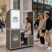 Machine de photomaton modulaire en bois et acier inoxydable, kiosque photomaton en libre-service, caméra, montage facile, emballage plat, économie de fret