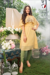 Quần Kurti Váy Thiết Kế Quần <span class=keywords><strong>Georgette</strong></span> Kurti Lycra Trang Phục Dự Tiệc Làm Việc Bằng Tay Sang Trọng - Product Image 6