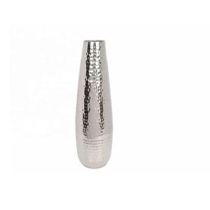 Modern Hammered Metal <b>Vase</b> Metal Modern Table <b>Vase</b> Handmade Metal <b>Vase</b> With Silver Finish Also Available in Different Finish - Product Image 5