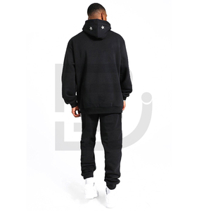 Couleur noire bon vendeur pull Style manches longues haute qualité tissu écologique hommes vêtements d'extérieur strass survêtements - Product Image 2