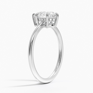 Elle Style Bague de Fiançailles de Mariée Plaqué Or 14K Haut de Gamme Bijoux en Diamant Moissanite Original pour les Fêtes Design Halo Caché - Product Image 4