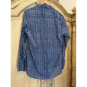 Men's Casual Striped Shirt 100% Cotton Breathable Poplin Fabric Yarn Dyed Indigo Business Shirts for Autumn - Product Image 5
