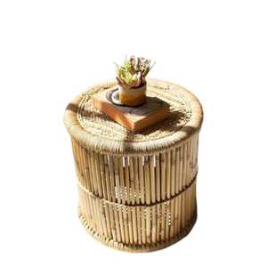 Table basse ronde en rotin vintage Table d'appoint sur pied Style moderne rotin créatif salon meubles de maison thé Table basse - Product Image 4